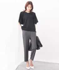 FKLGV58150 MK MICHEL KLEIN(MK ミッシェルクラン) ストレッチテーパードパンツ/UVカット/接触冷感/セットアップ対応/洗える ベージュ
