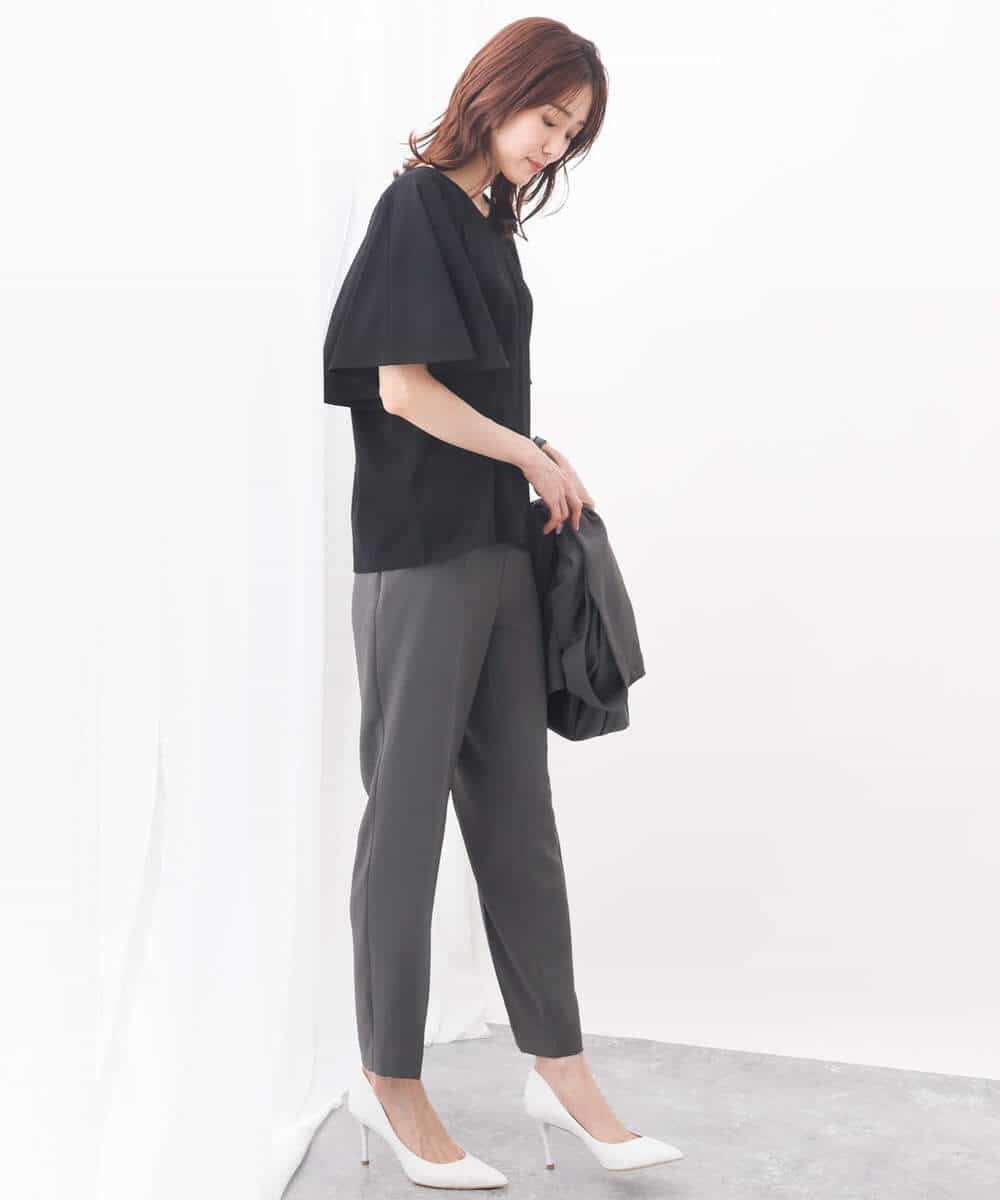 FKLGV58150 MK MICHEL KLEIN(MK ミッシェルクラン) ストレッチテーパードパンツ/UVカット/接触冷感/セットアップ対応/洗える ベージュ