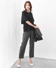 FKLGV58150 MK MICHEL KLEIN(MK ミッシェルクラン) ストレッチテーパードパンツ/UVカット/接触冷感/セットアップ対応/洗える ベージュ