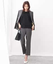 FKLGV58150 MK MICHEL KLEIN(MK ミッシェルクラン) ストレッチテーパードパンツ/UVカット/接触冷感/セットアップ対応/洗える ベージュ