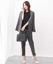 FKLGV58150 MK MICHEL KLEIN(MK ミッシェルクラン) ストレッチテーパードパンツ/UVカット/接触冷感/セットアップ対応/洗える ベージュ