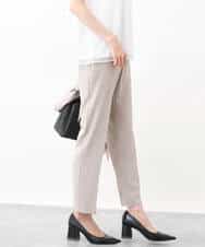 FKLGV58150 MK MICHEL KLEIN(MK ミッシェルクラン) ストレッチテーパードパンツ/UVカット/接触冷感/セットアップ対応/洗える ベージュ