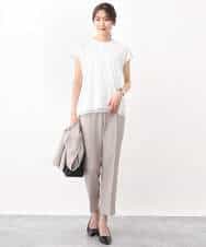 FKLGV58150 MK MICHEL KLEIN(MK ミッシェルクラン) ストレッチテーパードパンツ/UVカット/接触冷感/セットアップ対応/洗える ベージュ