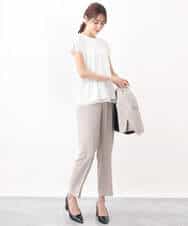 FKLGV58150 MK MICHEL KLEIN(MK ミッシェルクラン) ストレッチテーパードパンツ/UVカット/接触冷感/セットアップ対応/洗える ベージュ