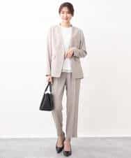 FKLGV58150 MK MICHEL KLEIN(MK ミッシェルクラン) ストレッチテーパードパンツ/UVカット/接触冷感/セットアップ対応/洗える ベージュ