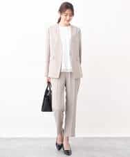 FKLGV58150 MK MICHEL KLEIN(MK ミッシェルクラン) ストレッチテーパードパンツ/UVカット/接触冷感/セットアップ対応/洗える ベージュ