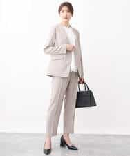 FKLGV58150 MK MICHEL KLEIN(MK ミッシェルクラン) ストレッチテーパードパンツ/UVカット/接触冷感/セットアップ対応/洗える ベージュ