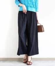 FKLHA62150 MK MICHEL KLEIN(MK ミッシェルクラン) リラクシーワイドパンツ/UVカット/接触冷感/洗える ネイビー