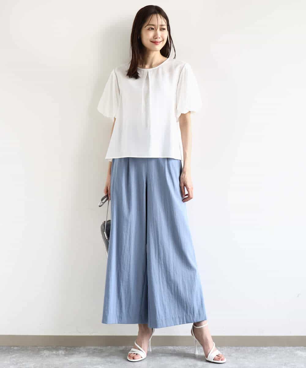 FKLHA62150 MK MICHEL KLEIN(MK ミッシェルクラン) リラクシーワイドパンツ/UVカット/接触冷感/洗える ベージュ