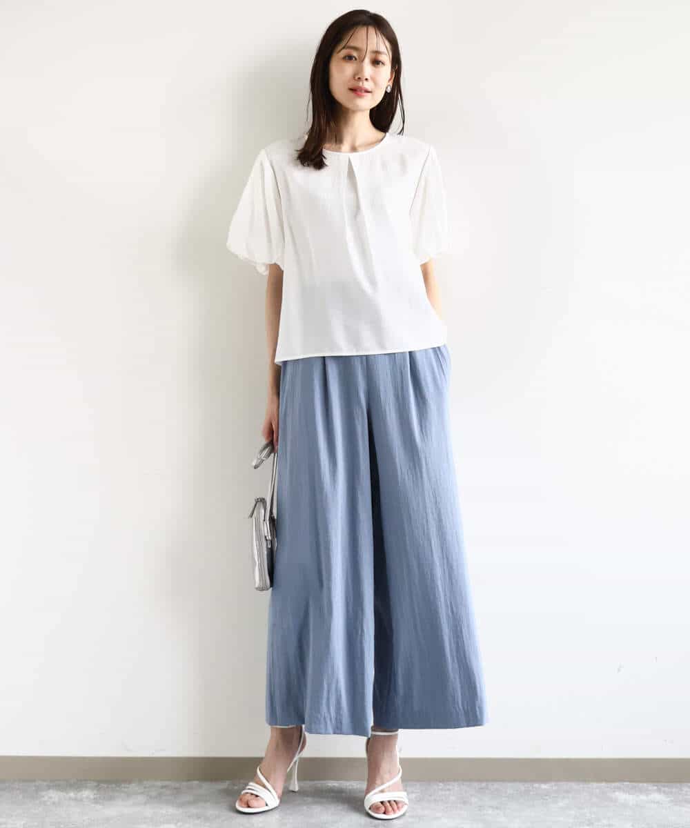 FKLHA62150 MK MICHEL KLEIN(MK ミッシェルクラン) リラクシーワイドパンツ/UVカット/接触冷感/洗える ベージュ