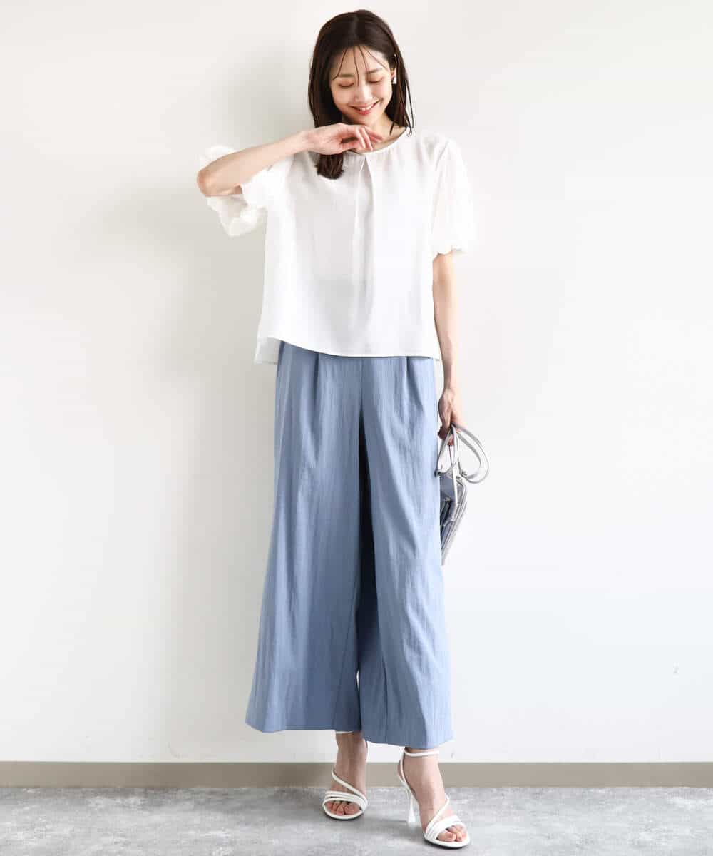 FKLHA62150 MK MICHEL KLEIN(MK ミッシェルクラン) リラクシーワイドパンツ/UVカット/接触冷感/洗える ベージュ
