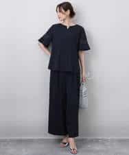 FKLHA62150 MK MICHEL KLEIN(MK ミッシェルクラン) リラクシーワイドパンツ/UVカット/接触冷感/洗える ベージュ
