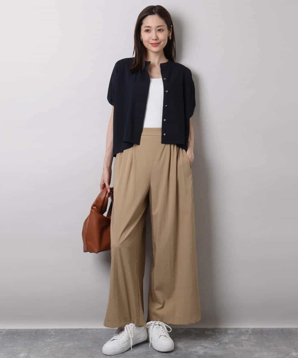 FKLHA62150 MK MICHEL KLEIN(MK ミッシェルクラン) リラクシーワイドパンツ/UVカット/接触冷感/洗える ベージュ