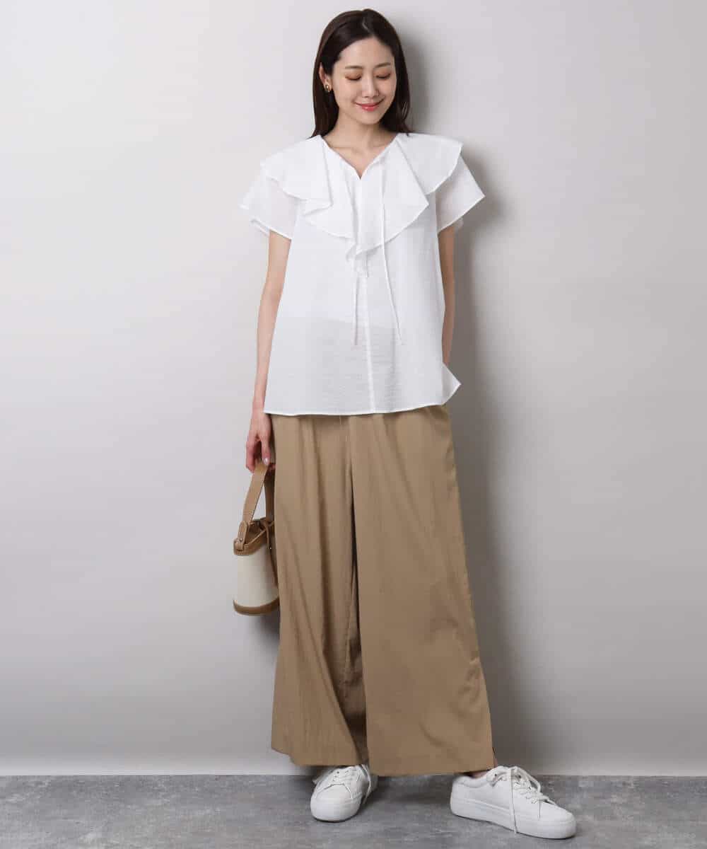 FKLHA62150 MK MICHEL KLEIN(MK ミッシェルクラン) リラクシーワイドパンツ/UVカット/接触冷感/洗える ベージュ