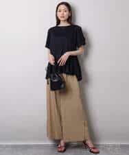 FKLHA62150 MK MICHEL KLEIN(MK ミッシェルクラン) リラクシーワイドパンツ/UVカット/接触冷感/洗える ベージュ