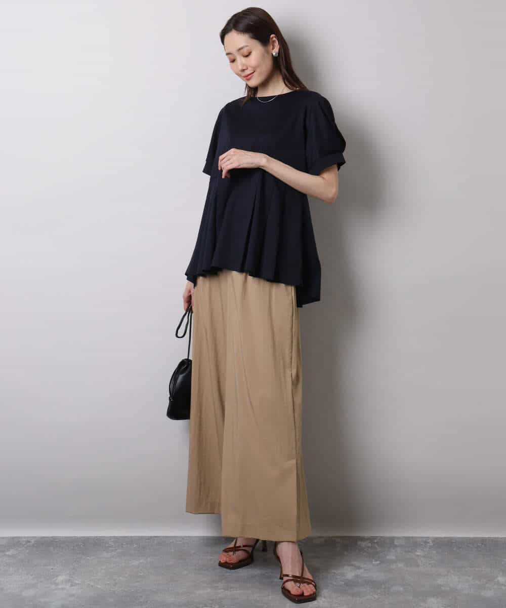 FKLHA62150 MK MICHEL KLEIN(MK ミッシェルクラン) リラクシーワイドパンツ/UVカット/接触冷感/洗える ベージュ