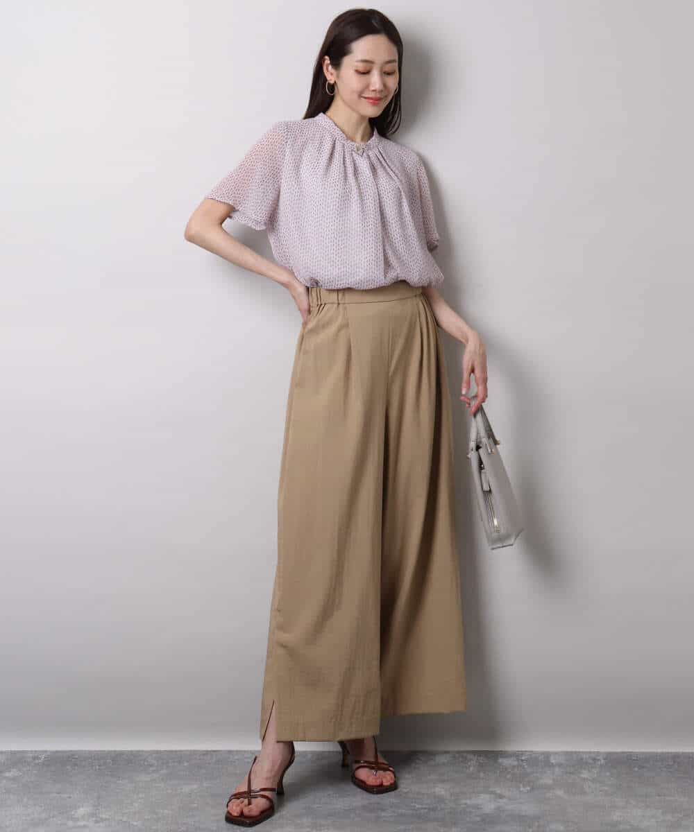 FKLHA62150 MK MICHEL KLEIN(MK ミッシェルクラン) リラクシーワイドパンツ/UVカット/接触冷感/洗える ベージュ