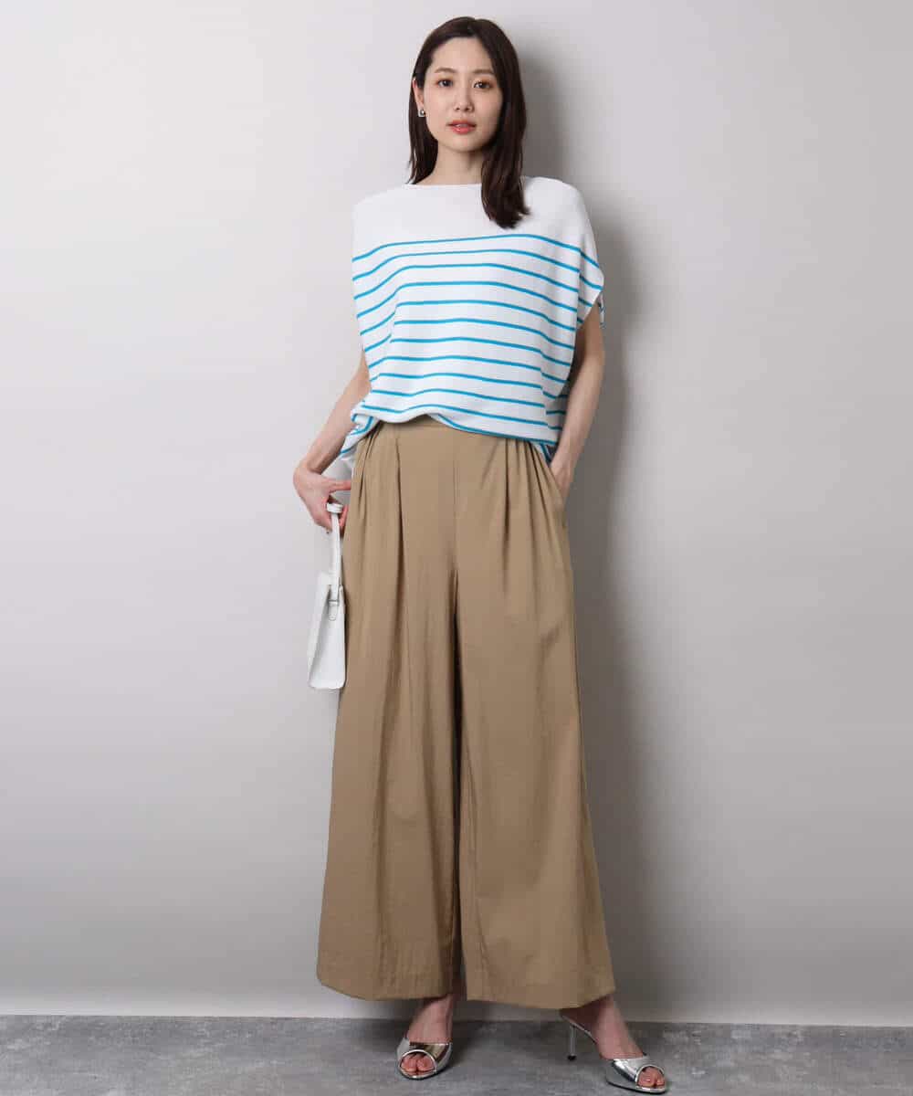 FKLHA62150 MK MICHEL KLEIN(MK ミッシェルクラン) リラクシーワイドパンツ/UVカット/接触冷感/洗える ベージュ