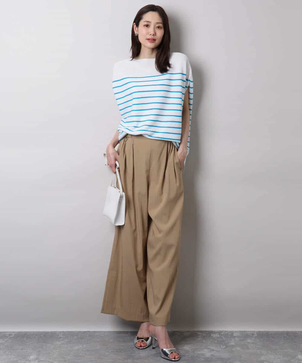 FKLHA62150 MK MICHEL KLEIN(MK ミッシェルクラン) リラクシーワイドパンツ/UVカット/接触冷感/洗える ベージュ