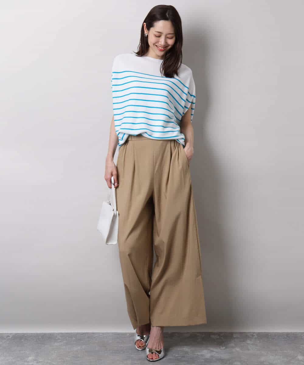 FKLHA62150 MK MICHEL KLEIN(MK ミッシェルクラン) リラクシーワイドパンツ/UVカット/接触冷感/洗える ベージュ
