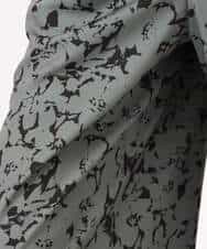 FKLHA63160 MK MICHEL KLEIN(MK ミッシェルクラン) フラワー柄ワイドパンツ/洗える ブラック