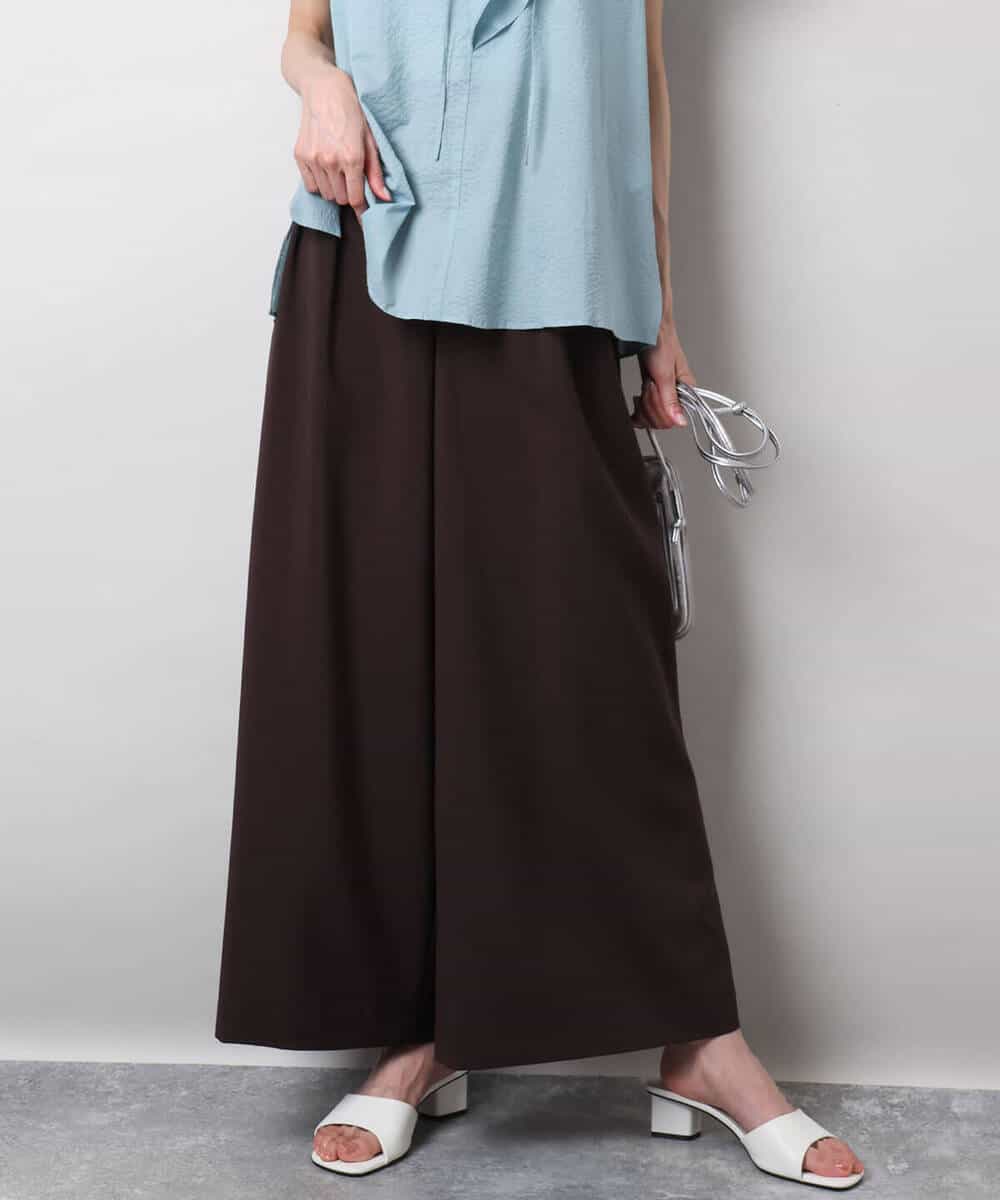 FKLHA68160 MK MICHEL KLEIN(MK ミッシェルクラン) 2タックワイドパンツ/洗える ベージュ