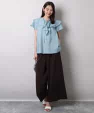 FKLHA68160 MK MICHEL KLEIN(MK ミッシェルクラン) 2タックワイドパンツ/洗える ベージュ