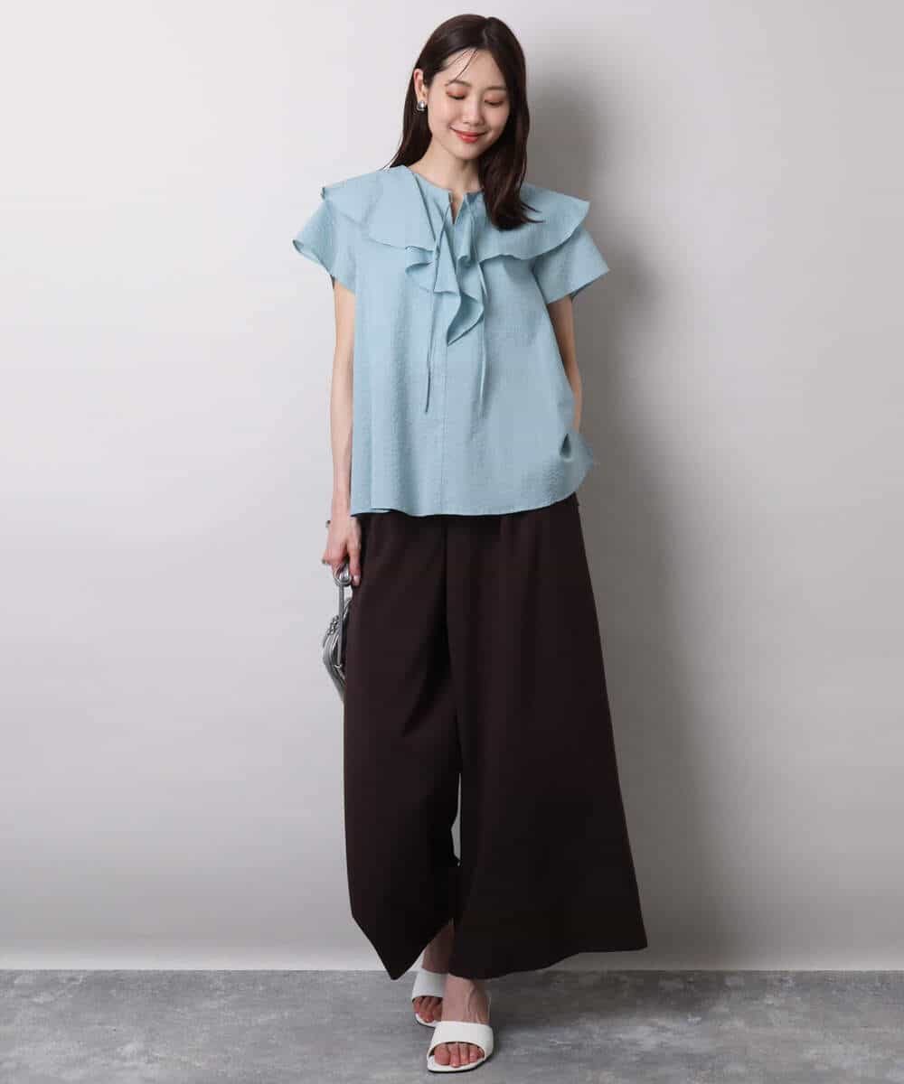 FKLHA68160 MK MICHEL KLEIN(MK ミッシェルクラン) 2タックワイドパンツ/洗える ベージュ