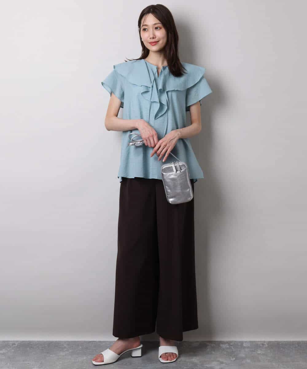 FKLHA68160 MK MICHEL KLEIN(MK ミッシェルクラン) 2タックワイドパンツ/洗える ベージュ