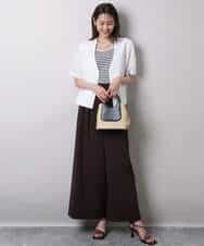 FKLHA68160 MK MICHEL KLEIN(MK ミッシェルクラン) 2タックワイドパンツ/洗える ベージュ