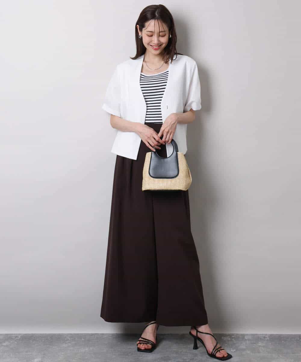 FKLHA68160 MK MICHEL KLEIN(MK ミッシェルクラン) 2タックワイドパンツ/洗える ベージュ