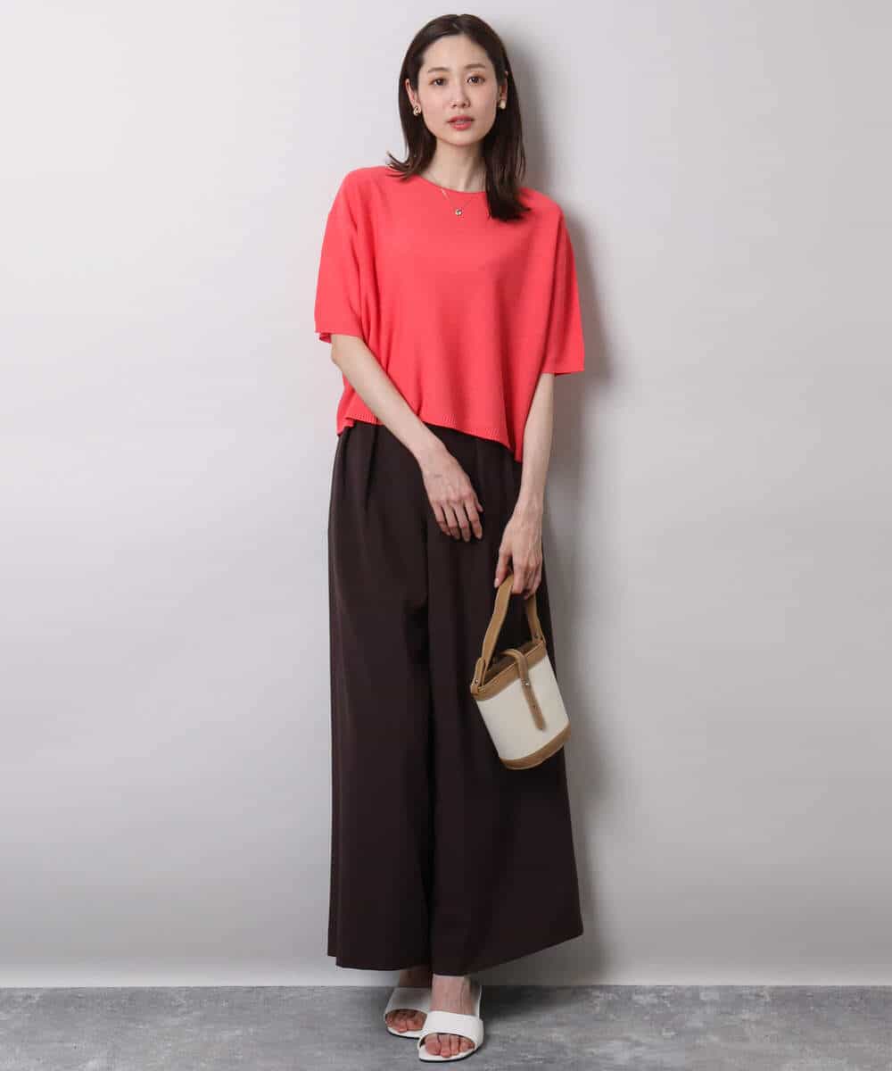 FKLHA68160 MK MICHEL KLEIN(MK ミッシェルクラン) 2タックワイドパンツ/洗える ベージュ