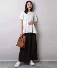 FKLHA68160 MK MICHEL KLEIN(MK ミッシェルクラン) 2タックワイドパンツ/洗える ベージュ