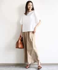 FKLHA68160 MK MICHEL KLEIN(MK ミッシェルクラン) 2タックワイドパンツ/洗える ベージュ