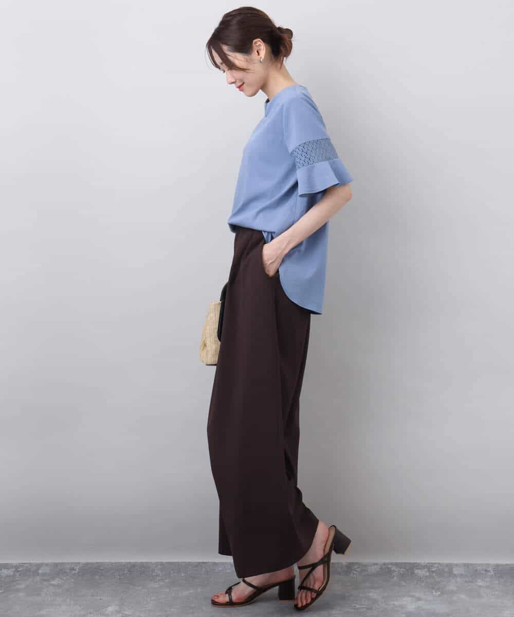 FKLHA68160 MK MICHEL KLEIN(MK ミッシェルクラン) 2タックワイドパンツ/洗える ベージュ