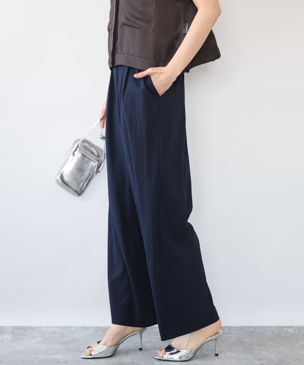 FKLHD60150 MK MICHEL KLEIN(MK ミッシェルクラン) [接触冷感/洗える]リラクシーワイドパンツ ネイビー