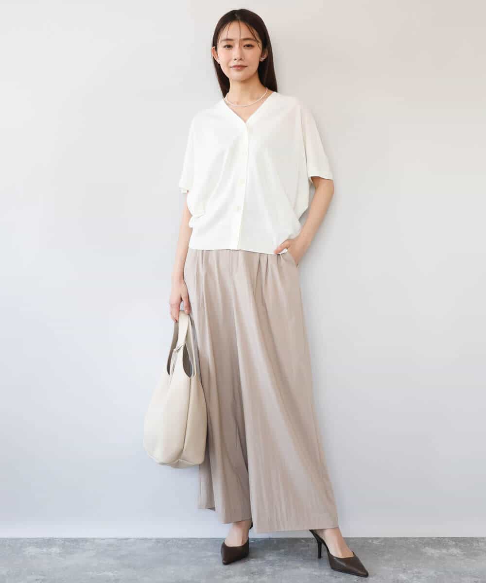 FKLHD60150 MK MICHEL KLEIN(MK ミッシェルクラン) [接触冷感/洗える]リラクシーワイドパンツ ベージュ