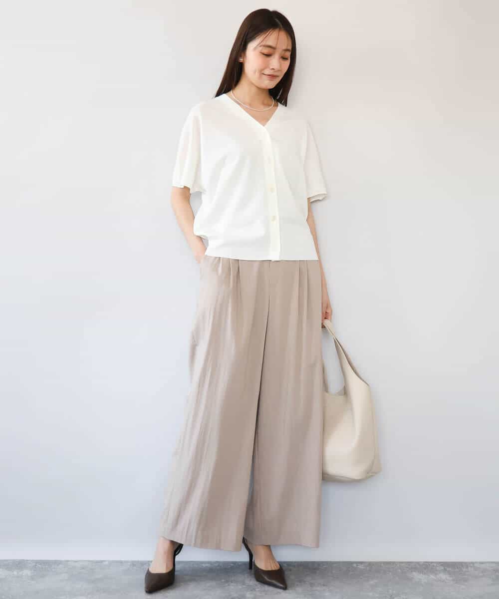 FKLHD60150 MK MICHEL KLEIN(MK ミッシェルクラン) [接触冷感/洗える]リラクシーワイドパンツ ベージュ