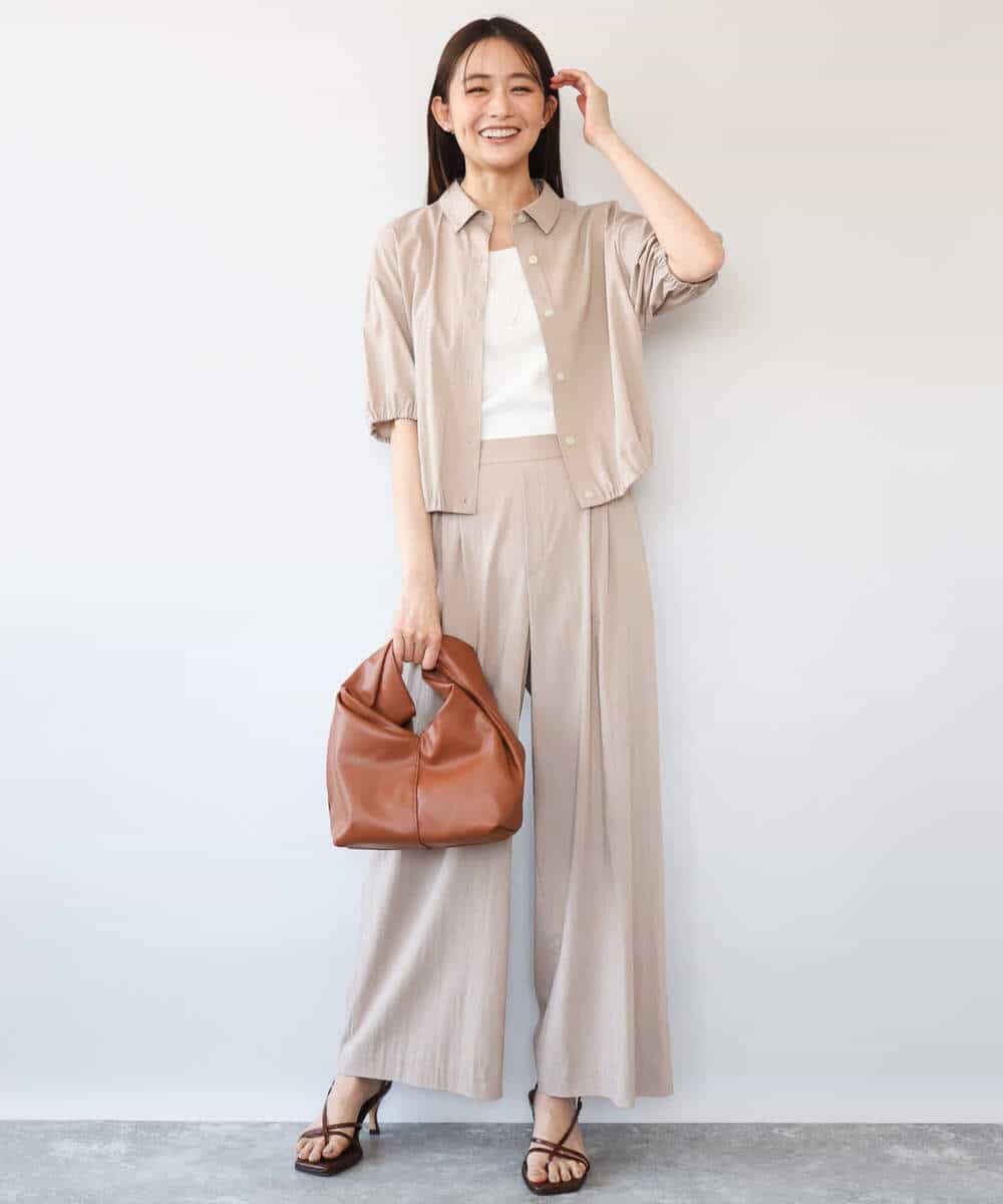 FKLHD60150 MK MICHEL KLEIN(MK ミッシェルクラン) [接触冷感/洗える]リラクシーワイドパンツ ベージュ