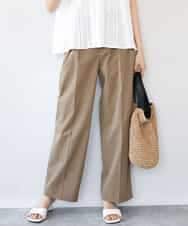 FKLHD61160 MK MICHEL KLEIN(MK ミッシェルクラン) [接触冷感/洗える]バレル風シルエットストレッチパンツ モカカーキ