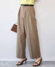 FKLHD61160 MK MICHEL KLEIN(MK ミッシェルクラン) [接触冷感/洗える]バレル風シルエットストレッチパンツ ベージュ