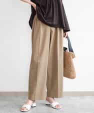 FKLHD61160 MK MICHEL KLEIN(MK ミッシェルクラン) [接触冷感/洗える]バレル風シルエットストレッチパンツ ベージュ