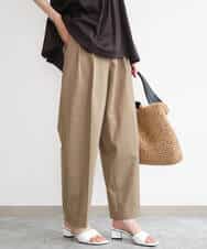 FKLHD61160 MK MICHEL KLEIN(MK ミッシェルクラン) [接触冷感/洗える]バレル風シルエットストレッチパンツ ベージュ