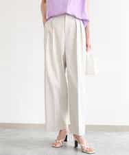 FKLHD61160 MK MICHEL KLEIN(MK ミッシェルクラン) [接触冷感/洗える]バレル風シルエットストレッチパンツ ベージュ