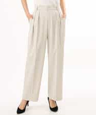 FKLHD61160 MK MICHEL KLEIN(MK ミッシェルクラン) [接触冷感/洗える]バレル風シルエットストレッチパンツ ベージュ