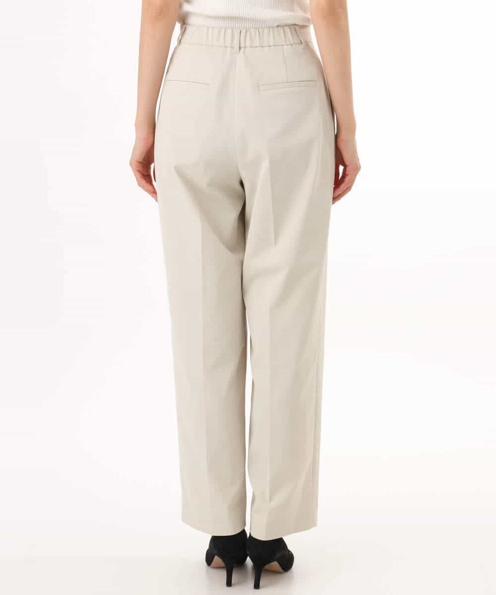 FKLHD61160 MK MICHEL KLEIN(MK ミッシェルクラン) [接触冷感/洗える]バレル風シルエットストレッチパンツ ベージュ