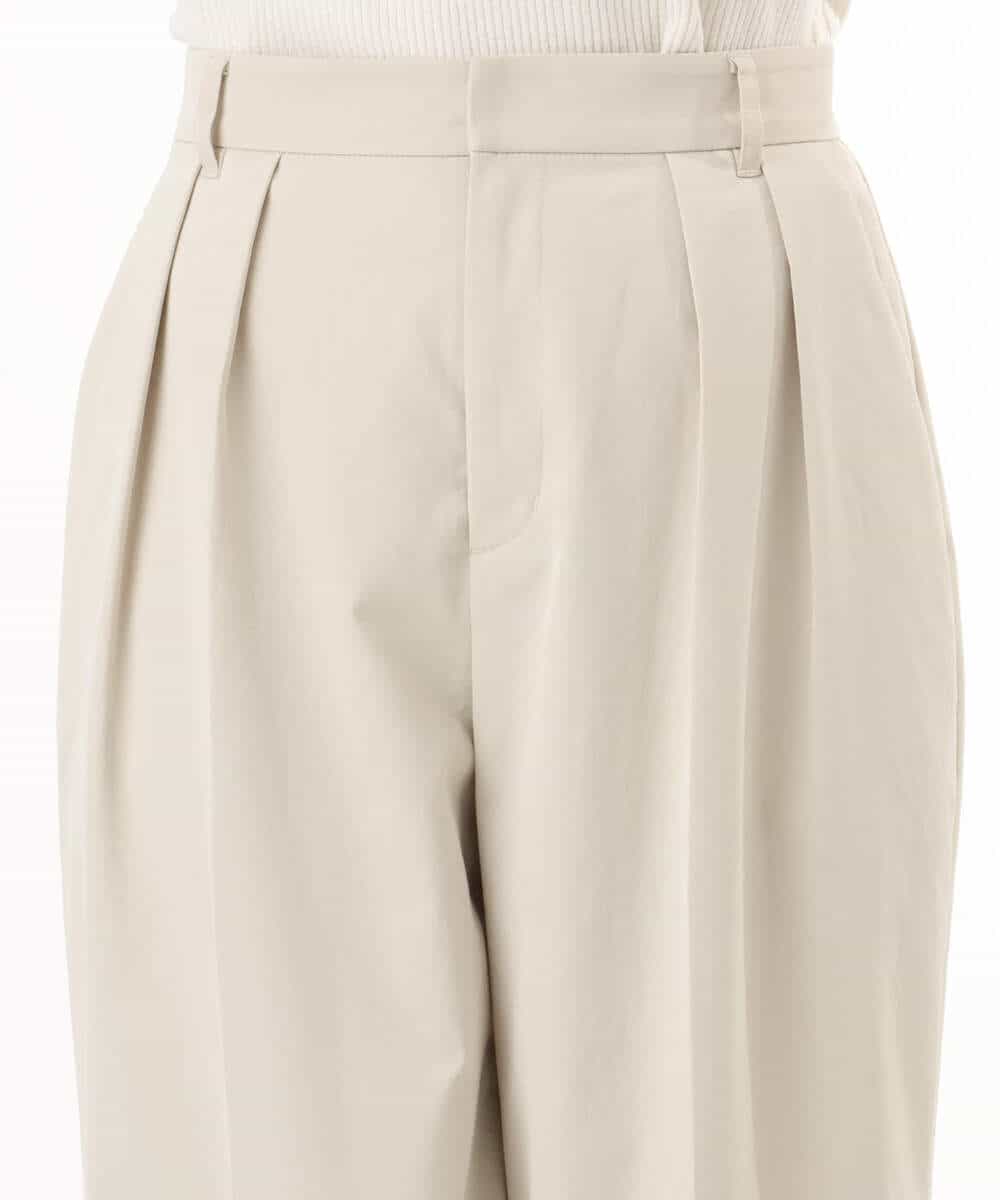 FKLHD61160 MK MICHEL KLEIN(MK ミッシェルクラン) [接触冷感/洗える]バレル風シルエットストレッチパンツ ベージュ