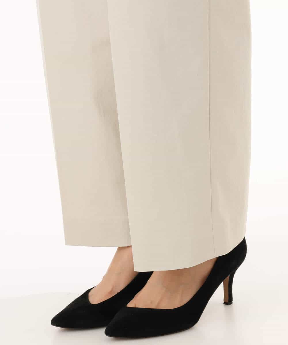 FKLHD61160 MK MICHEL KLEIN(MK ミッシェルクラン) [接触冷感/洗える]バレル風シルエットストレッチパンツ ベージュ