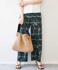 FKLHD62180 MK MICHEL KLEIN(MK ミッシェルクラン) [接触冷感/洗える]アートプリント ワイドパンツ グリーン