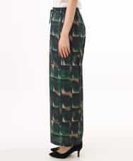 FKLHD62180 MK MICHEL KLEIN(MK ミッシェルクラン) [接触冷感/洗える]アートプリント ワイドパンツ グリーン